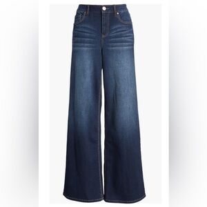 1822 Denim Dark Blue Wide Leg Jeans